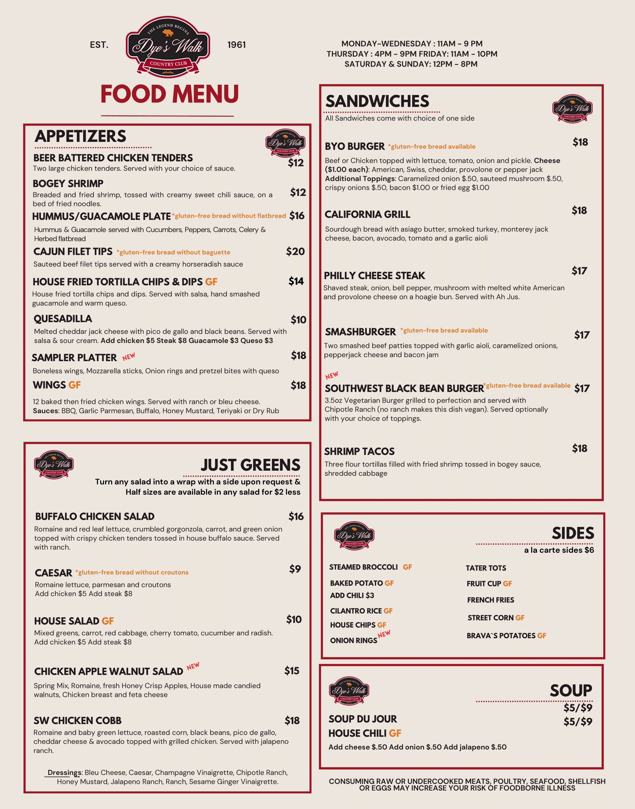 Menu Fall 2025